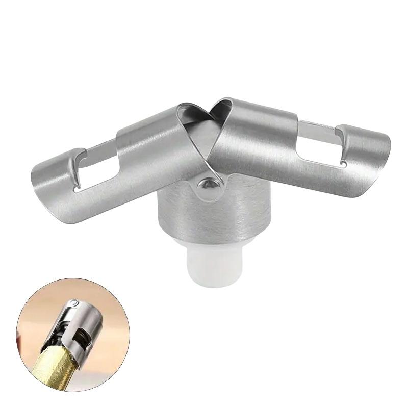 1Pcs Champagne Bottle Stopper Stainless Steel Sparkling Grape Wine Bottle Plug Vacuum Sealer Bottle Liquor Flow Stopper Cap Bar