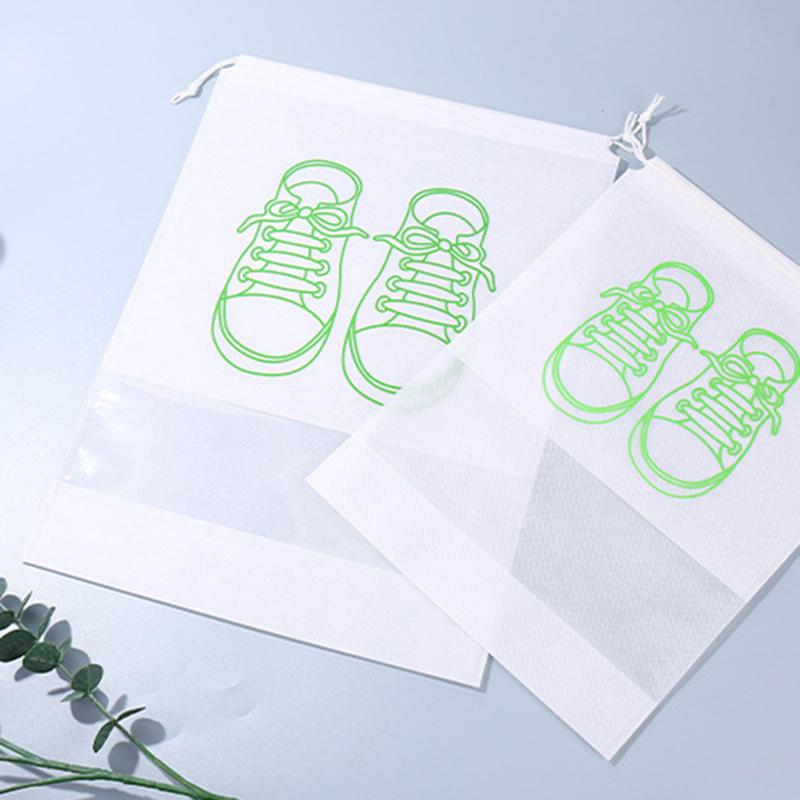 5pcs Non-woven Shoes Bag Storage Bag with Drawstring Strap Mouth Shoes Storage Bag, Shoes Dustproof Bag, Travel Shoes Storage Bag