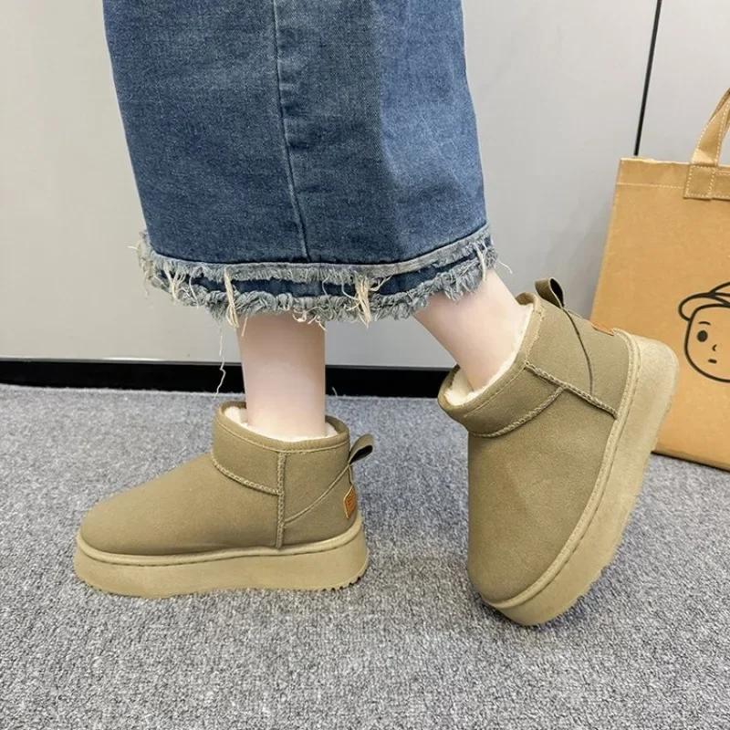 2024 New Classic Thickened Fluff Women's Snow Boots Comfortable Warm Ankle Boots Women Winter Ladies Shoes Chunky Botas Mujer