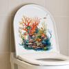 1pc Sea Starfish Shell Toilet Sticker, Bathroom Marine Style Decorative Decal, Bathroom Door Sticker