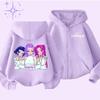 Sweat à capuche zippé Kpop Demon Hunters pour enfants Rumi Zoey Dessin animé Mode Sweat zippé Garçon Fille Hauts décontractés Vêtements pour enfants Cadeau