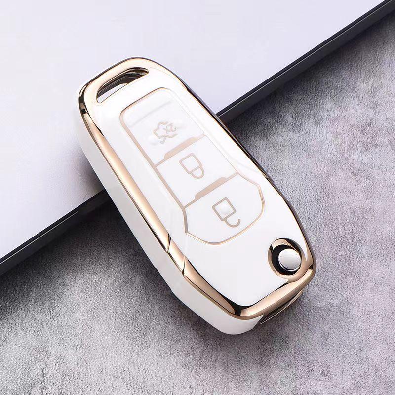 Tpu Smart Key Cover For Ford F-150 F-250 F-350 Explorer Ranger Ka Fiesta Mondeo Tpu Car Key Shell Case Holder Key Chain Set