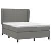 3127878 vidaXL Lit à sommier tapissier avec matelas Gris foncé 140x190cm Tissu