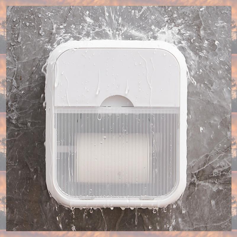 2025 Trend Wall Mounted Tissue Box With Drawer, Plastic Toilet Paper Holder Box, No Punching Waterproof Paper Towel Storage Box,