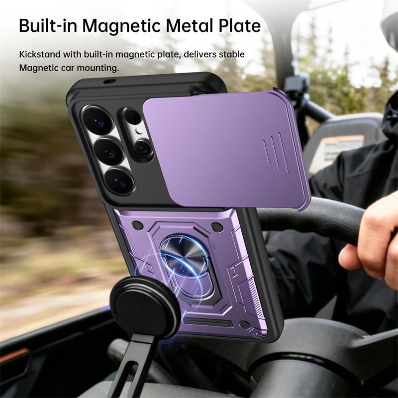Armor Slide Lens Protect Phone Cases Fundas For Samsung Galaxy S26 Ultra S 26 Plus 5G GalaxyS26 Case Magnetic Holder Ring Cover