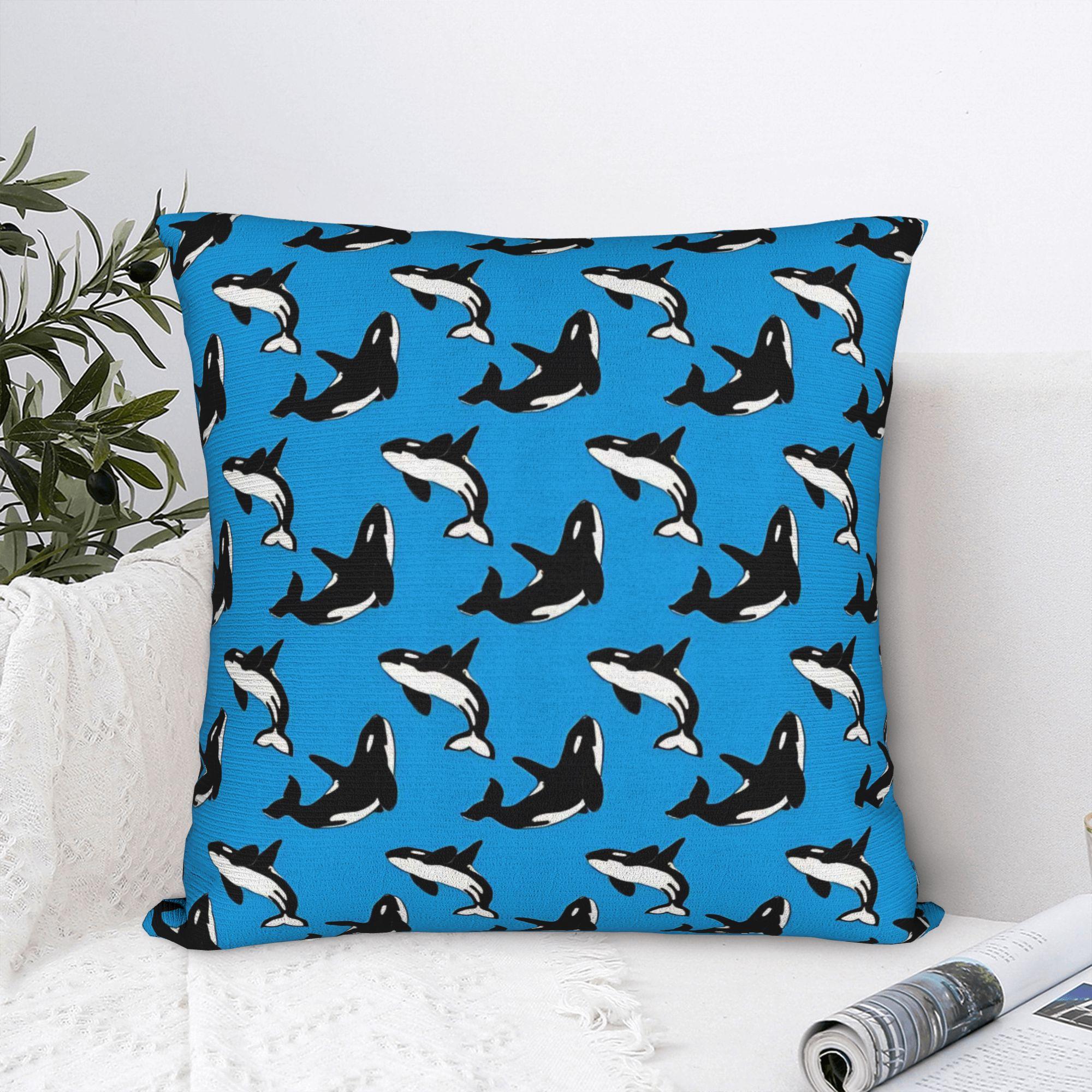Shunika Chen Unisex Whale Pattern Pillow Case Funny Pillow Cover Comfy Pillowcases For Living Room Chair
