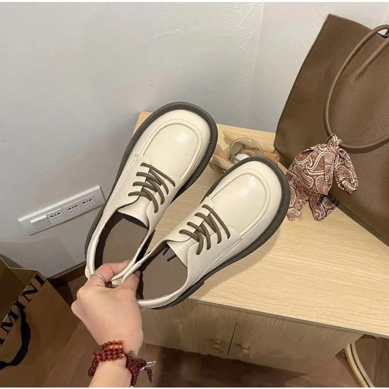 Hot Selling 2025 Women's Shoes Platform All-Match British Style Oxfords Female Footwear Retro New Preppy Leather Med Rome Fabr