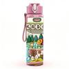 1PC Milk Box Farm Scene Cartoon 750ml Color Plastic Sports Water Bottle Leakproof Flip Straw Lid Suitable for Sports Office Home Use