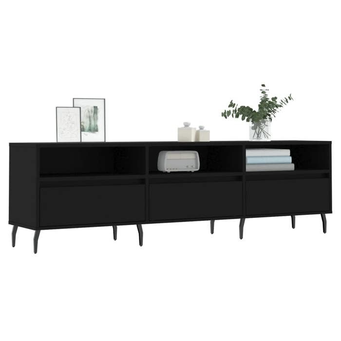 VidaXL Meuble TV noir 150x30x44,5 cm bois d'ingénierie 831293