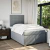 Maison Exclusive - Sommier à lattes de lit avec matelas Gris clair 120x200cm Tissu