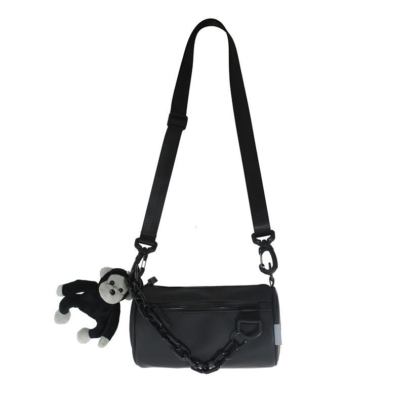 Single Shoulder Bag, Men's Street Style Round Tube Boyfriend Messenger Bag, Men's Lightweight Small Crossbody Bag