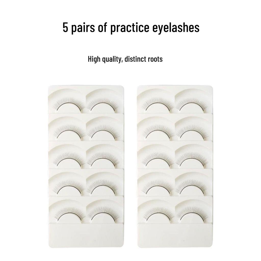 5 Pairs Self-Adhesive Practice Eyelashes for Makeup Beginners and Beauty Salon Training
