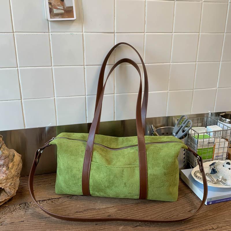 

Повседневная ретро замшевая сумка женская 2025 осень и зима новая сумка-мессенджер на плечо для поездок на работу, портативная сумка Boston