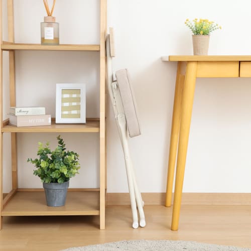 Fuji Boeki Folding Chair, Indoor Chair, Seat Height 47cm, High Chair with Backrest, Width 36.5cm x Depth 46cm x Height 73.5cm, Beige, Noel, 51431