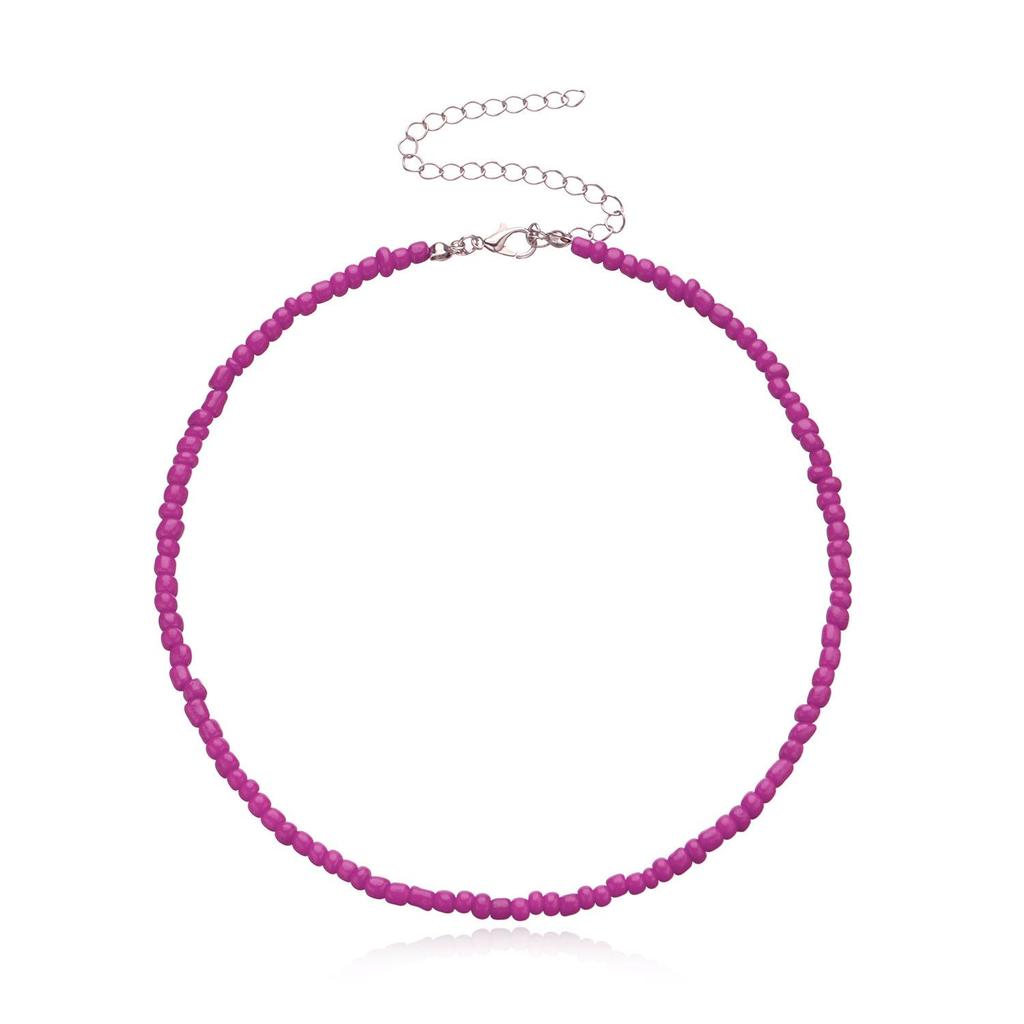 Colorful Rice Bead Necklace with Butterfly & Starfish Charms