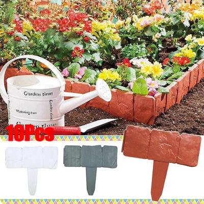 Bordură de grădină cu efect de piatră, gard de grădină, bordură pentru gazon pentru peisaj, curte, bordură pentru pat de flori, bordură de plastic