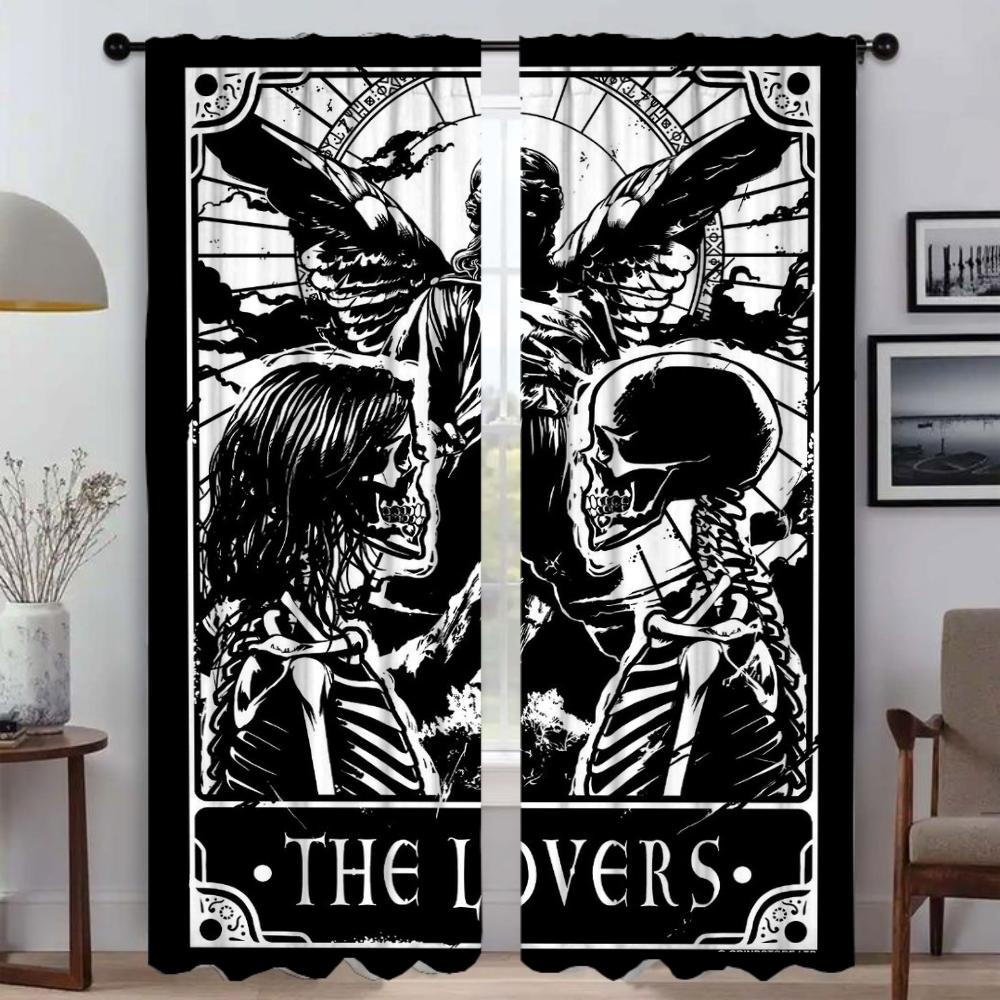 Read the Tarot Cards Elegant Room Curtains for Living Room Blackout Curtain Tulle for Bedroom Home Interior Curtains 2 Pieces