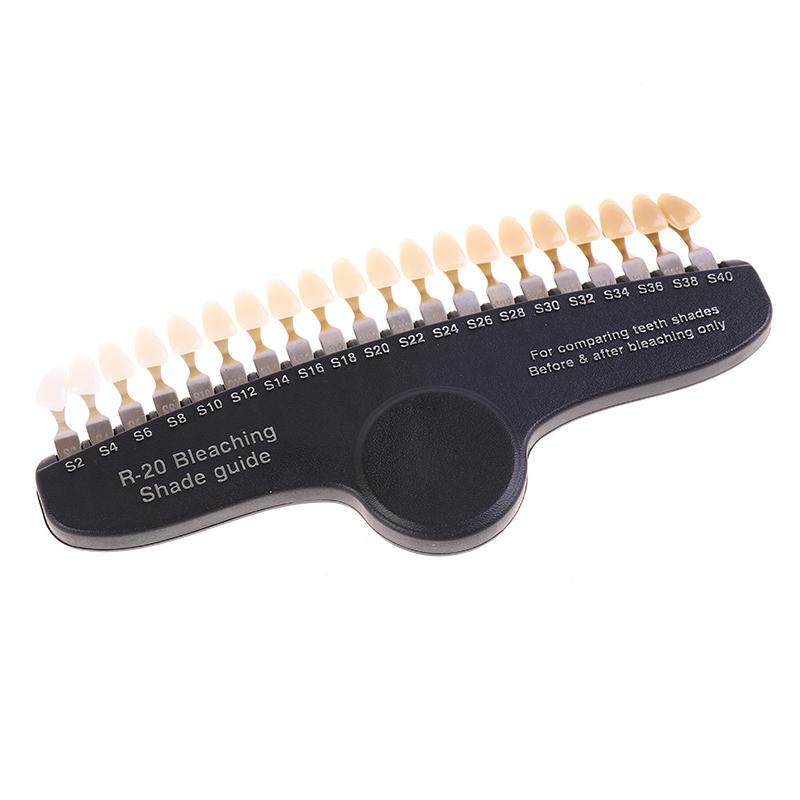 Dental Bleaching Comparator Dental Tooth 20 Colors Tooth Whitening 3D Shade Guide Color Comparator Mirror Dentistry Dentist