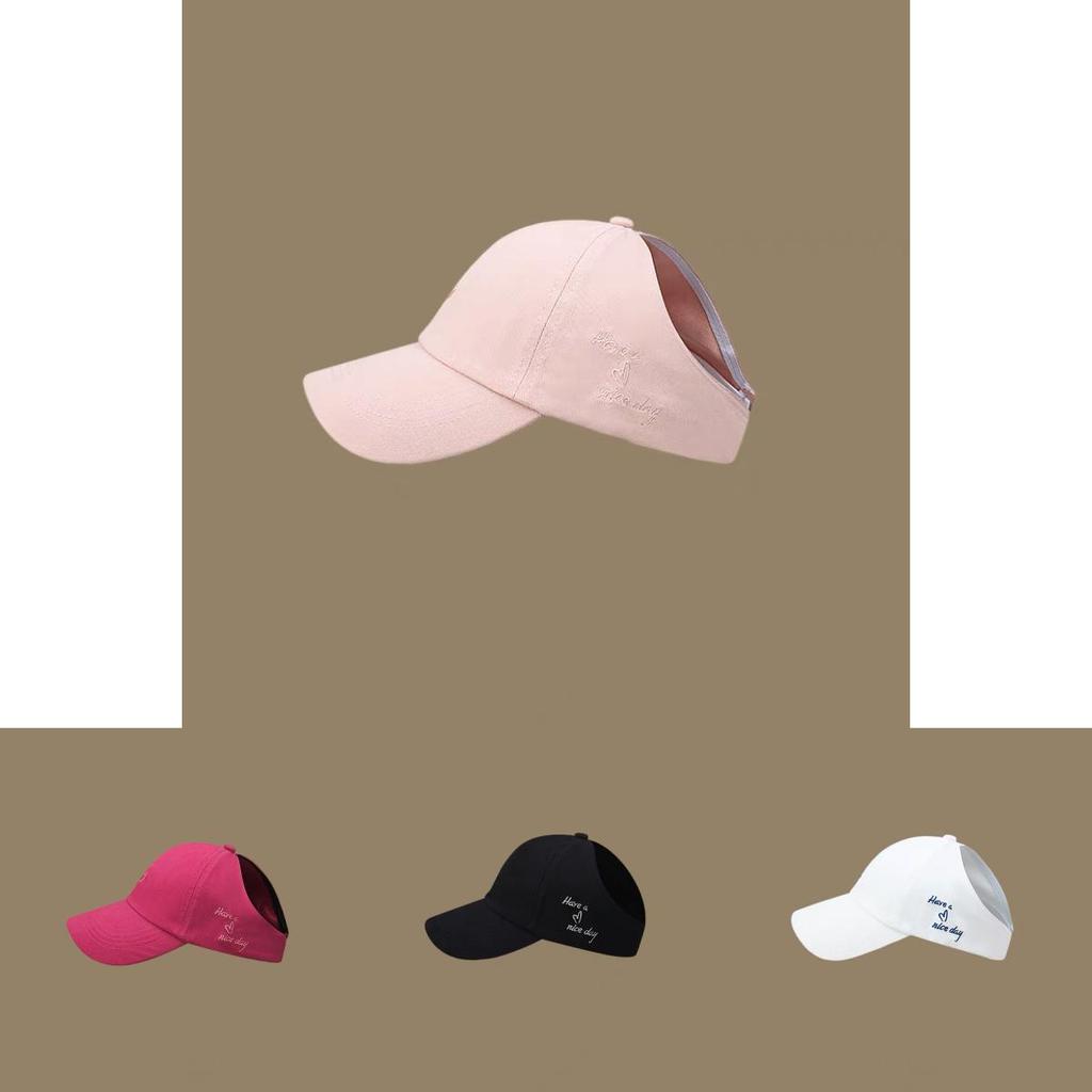 Trendy 2024 Adjustable Cotton Baseball Cap For Women With Ponytail Opening And Sun Protection