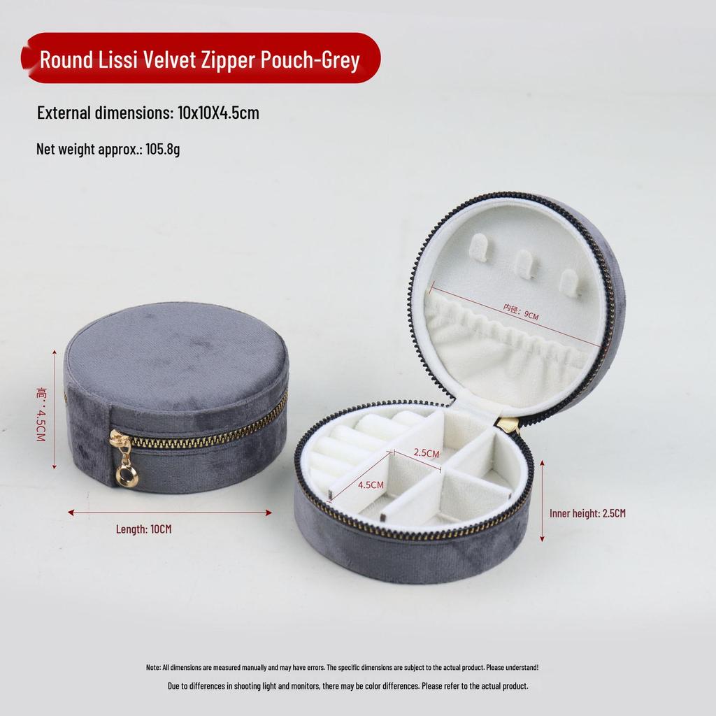 INS Round Mini Travel Jewelry Gift Box: Compact Ring Storage Case
