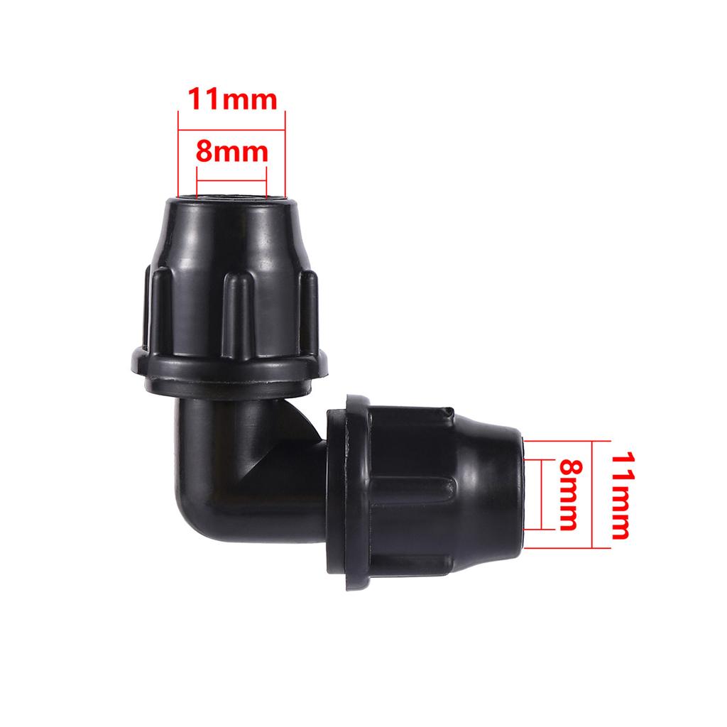 8/11mm Hose Interface Garden Water Connector Straight Elbow Tee 4/6-Way End Plug Joint Garden Greenhouse Irrigation Pipe Fitting