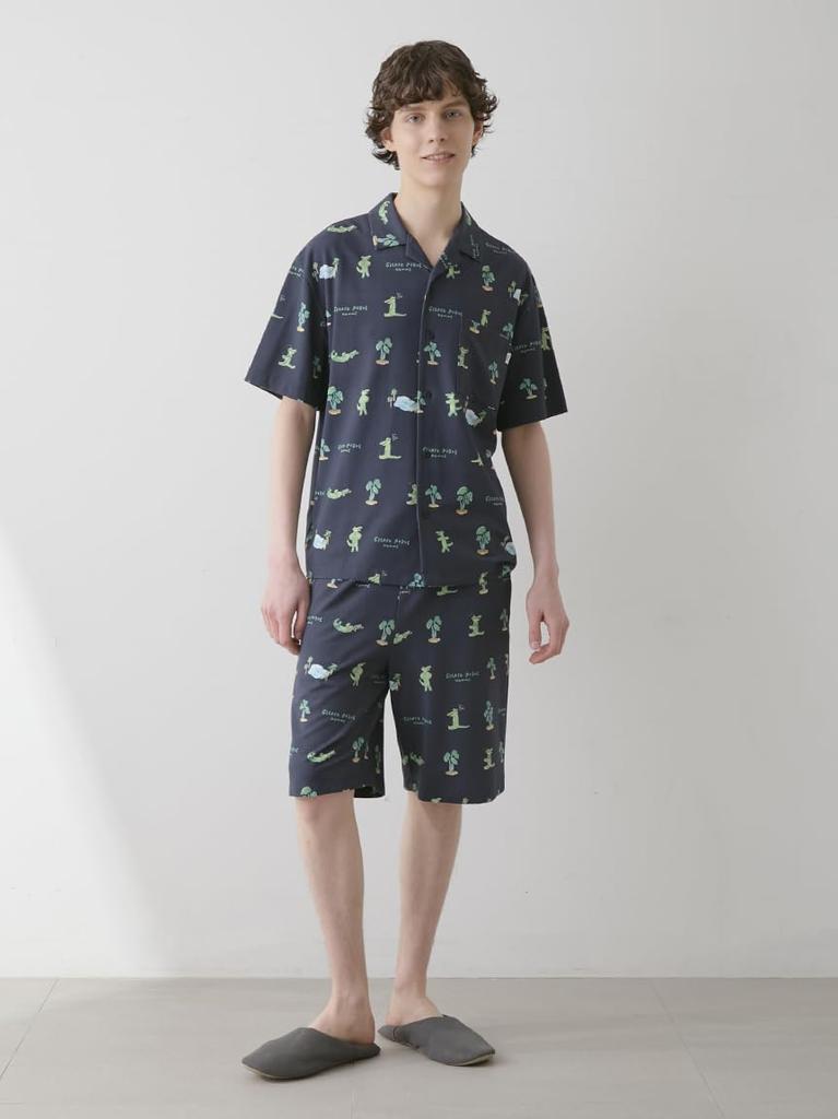 Gelato Pique HOMME Crocodile Print Shorts PHCP252913 NVY Men's