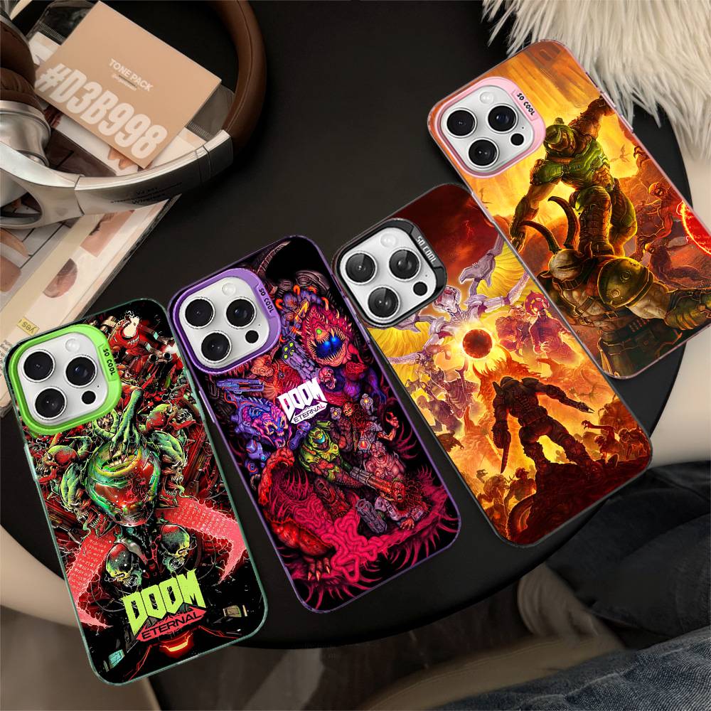 Cool Game H-DOOM Eternal-S Phone Case Color Silver Shell For lPhone 17 16 16e 15 14 13 12 11 Pro Max Plus