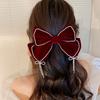 New Year's Red Diamond Bow Love Grab Clip Shark Clip Hairpin Internet Celebrity Temperament Hair Accessories Women