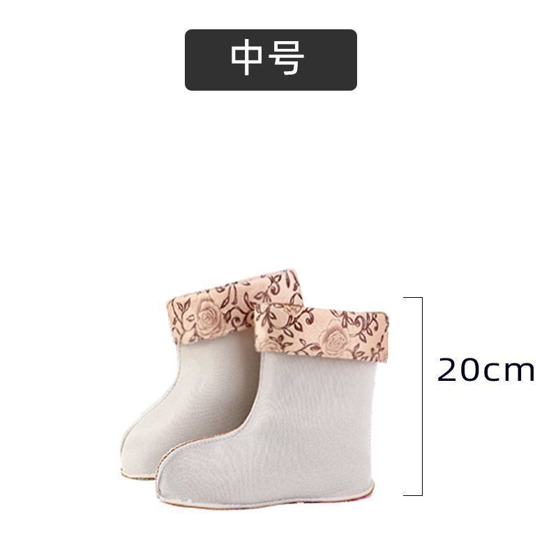 Fashion Winter Warm Lining For Rain Boots Women's Soft Shoes Cover Polyester Cotton Liner For Water Rain Shoes Lining Socks Floor Shoes