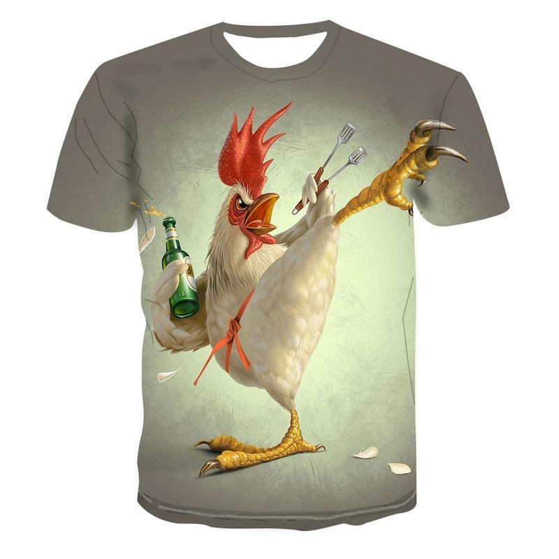 Beautiful Parrot Print Summer Short Sleeve Shirt Men's Children's T-shirt Fashion 3d Bird Pattern Round Neck Top Street Clothing