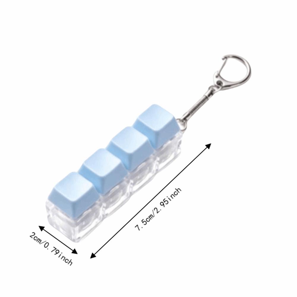 Taschenanhänger Tastatur Fidget Schlüsselanhänger 4 Tasten Knopf Fidget Clicker Spielzeug Tastenkappe Schlüsselanhänger Geschenke