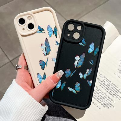 Mavi Degrade Kelebekler Telefon Kılıfı Realme için OPPO Reno VIVO Infinix Tecno Oneplus Tam Kapak Kamera Darbeye Dayanıklı Koruma Kauçuk Kılıf Kapak