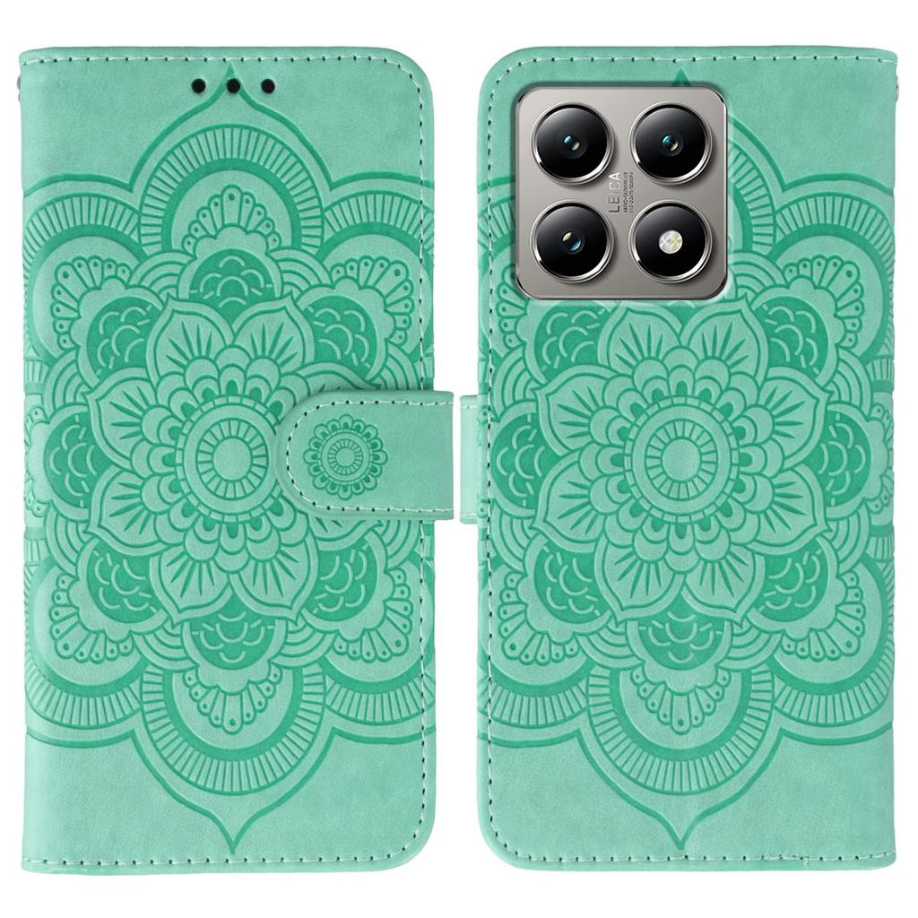 For Xiaomi 14T Case PU Leather Mandala Imprinted Design Wallet Phone Cover