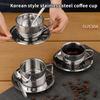 Vintage Stainless Steel Coffee Mug Cups Delicate Coffee Cup And Saucer Set Flower Tea Mug Home Coffeeware Espresso Cups