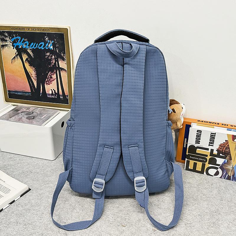 School bag Korean ins solid color backpack couple casual simple lightweight versatile large capacity