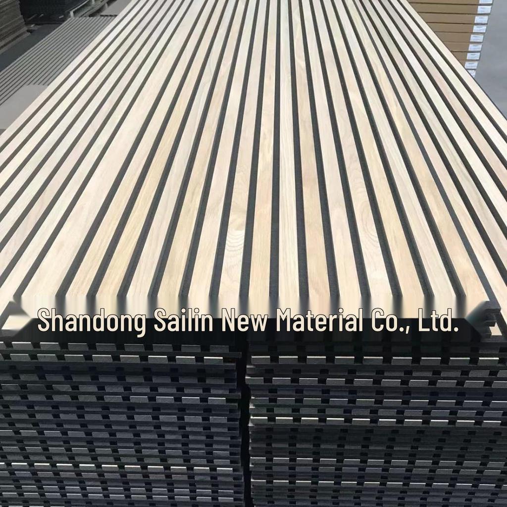 Wood Strip Polyester Fiber Sound-Absorbing Wall Panel for Decoration and Insulation