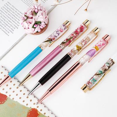 Geschenk-Stift, kreativer kleiner, frischer, handgemachter Stift mit getrockneten Blumen, Öl-Kugelschreiber