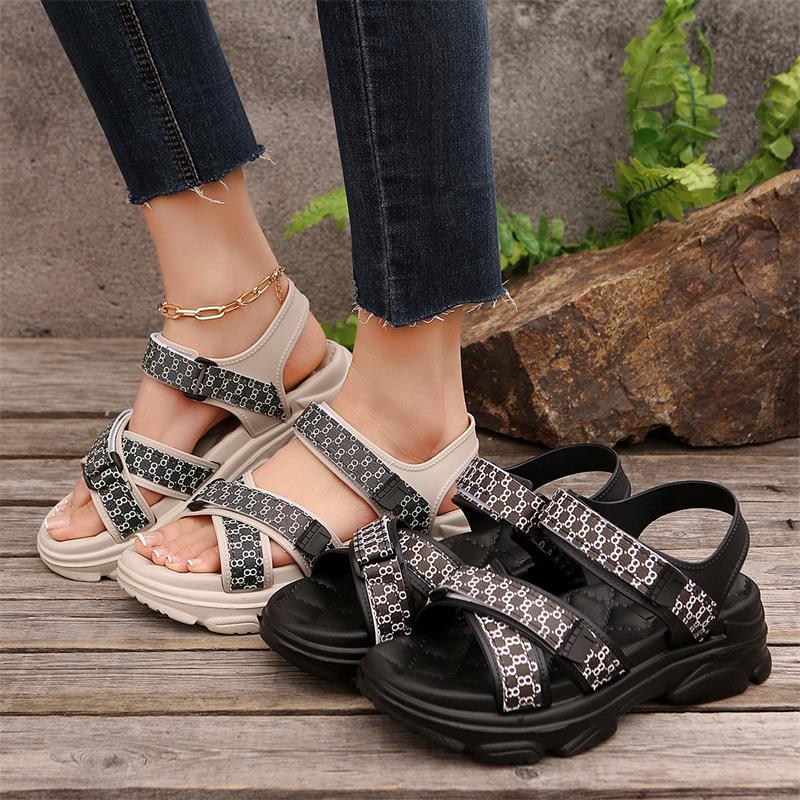 Koreańska Edycja Sandały Sportowe Damskie Codzienne Odkryte Oddychające Buty dla Kobiet Gruba Podeszwa Antypoślizgowe Sandały Plażowe dla Kobiet