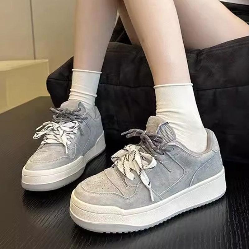 Platform shoes women's spring 2025 new height-increasing retro dexun white shoes are versatile fashionable casual sports shoes