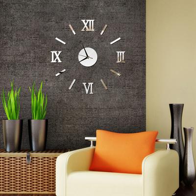3D DIY Wall Clock Modern Frameless Large Mirror Effect School Office Wall Clock for Home Living Room Bedroom Decoration