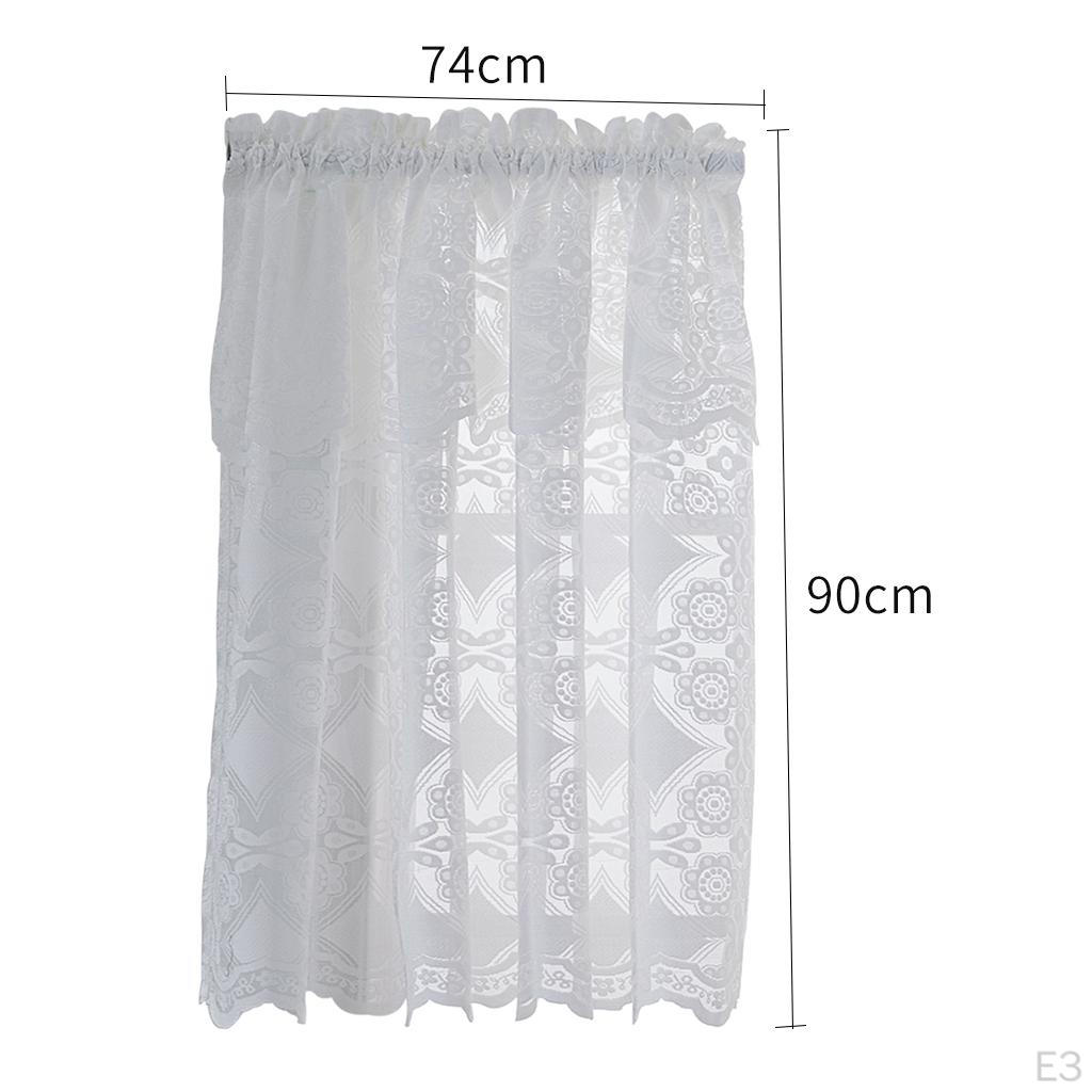 1 Panel Embroidered Lace Kitchen Bedroom Tier