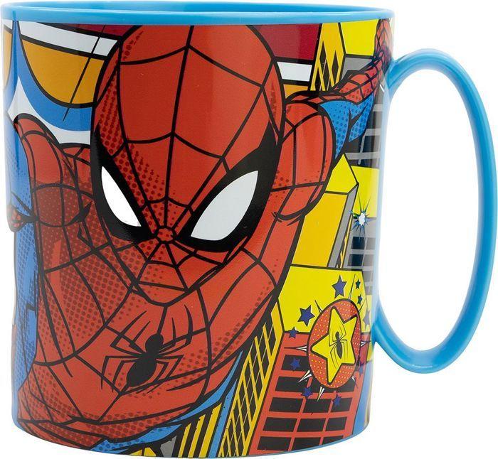 Hrneček s pítkem - Kelímek - Učící sklenice Tataway Dětský hrnek Marvel Spiderman 350 ml z modrého plastu Vhodný do mikrovlnné trouby