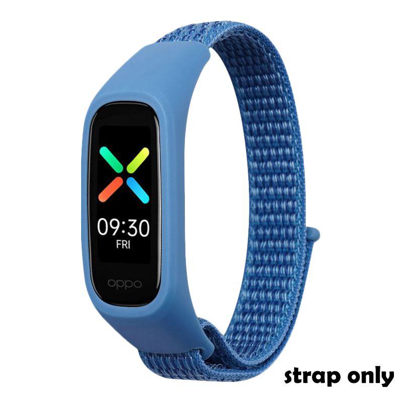 

Lightweight And Breathable Nylon Loop Strap For Oppo Band Full Cover Design For Protection Blue