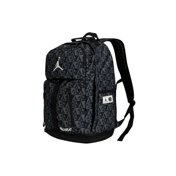 Jordan Quai 54 Retro Streetball Style Large Capacity Polyester Backpack Unisex Backpack Black JD2433011AD-001