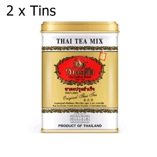 

Розчинний тайський чай Cha Tra Mue Powder Gold Label 125 г 2,5 г х 50 пакетиків 2.5g x 50 sachets x 2 Tin золотий