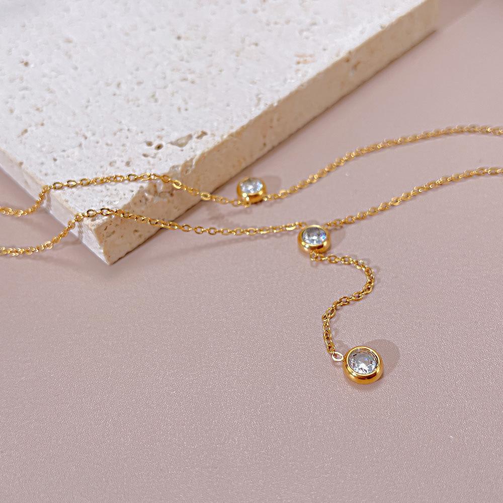 OPK Titanium Steel Necklace Female Gold Ladies Necklace
