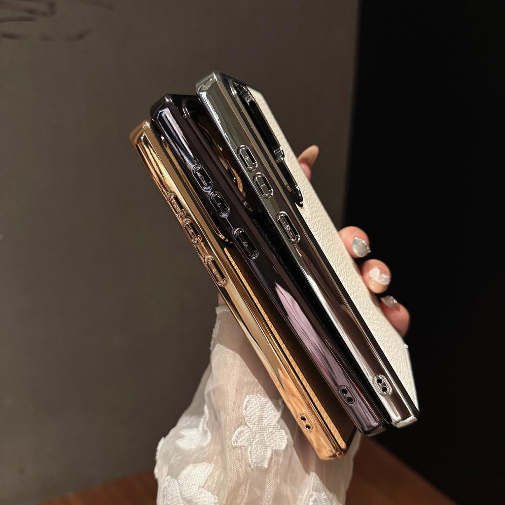 Großes Loch Litschi-Muster für Samsung S25EDGE Handyhülle Galvanisierung S24ultra Zwei-in-Eins Schutzhülle