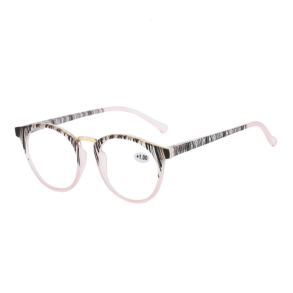 Fashion HD Striped Photochromic Womens Reading Glasses Ultra Light Anti Blue Light Presbyopia Glasses for Outdoor