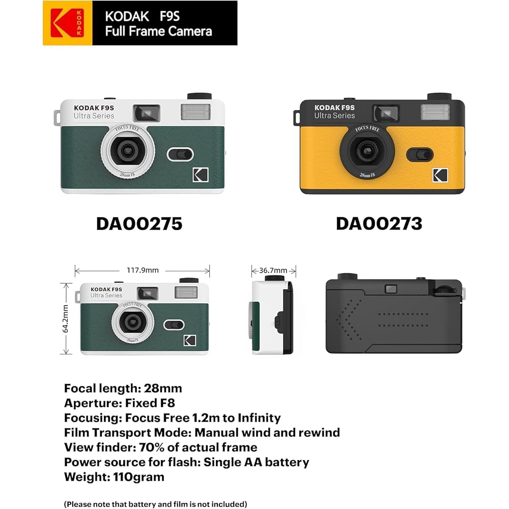 Kodak Appareil photo argentique ULTRA F9S (Produit National Authentique) (NOIR/JAUNE)
