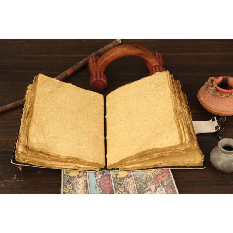 Handmade Fairy Leather Grimoire: Christmas Gift Book of Shadows